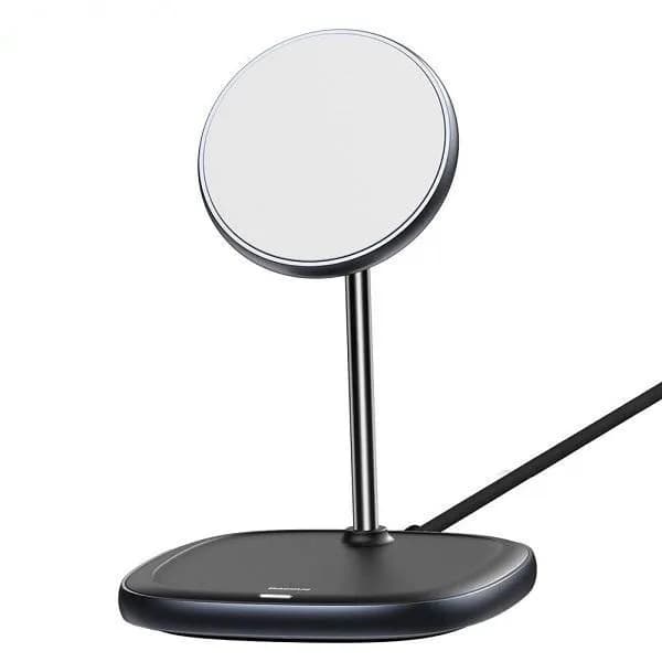 استند شارژر وایرلس بیسوس Baseus Swan Magnetic Desktop Bracket Wireless Charger WXSW-B01 — تصویر ۲