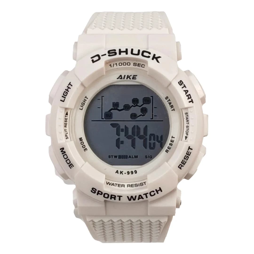 ساعت مچی اسپرت آیک | AIKE طرح G-SHOCK دیجیتالی مدل AK-999 رنگ سفید به همراه جعبه و پاکت اورجینال
