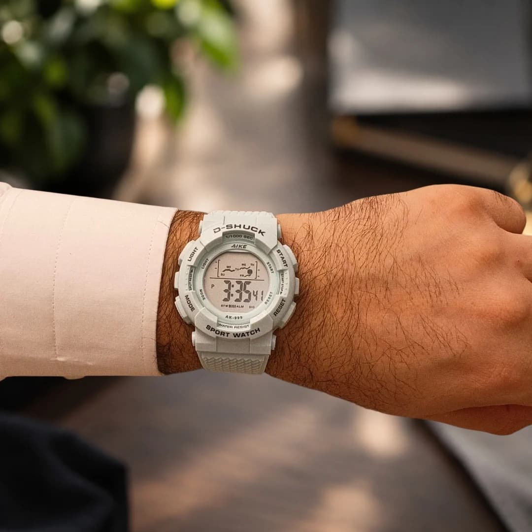 ساعت مچی اسپرت آیک | AIKE طرح G-SHOCK دیجیتالی مدل AK-999 رنگ آبی روشن به همراه جعبه و پاکت اورجینال — تصویر ۲