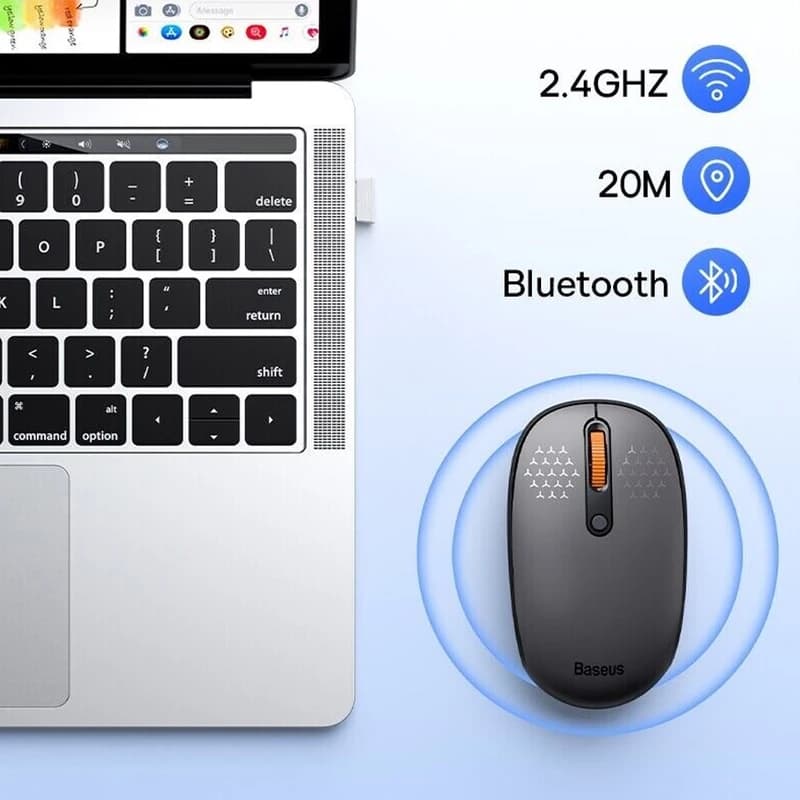موس بی سیم بیسوس BASEUS F01B TRI-MODE Wireless Mouse B01055503833 — تصویر ۴