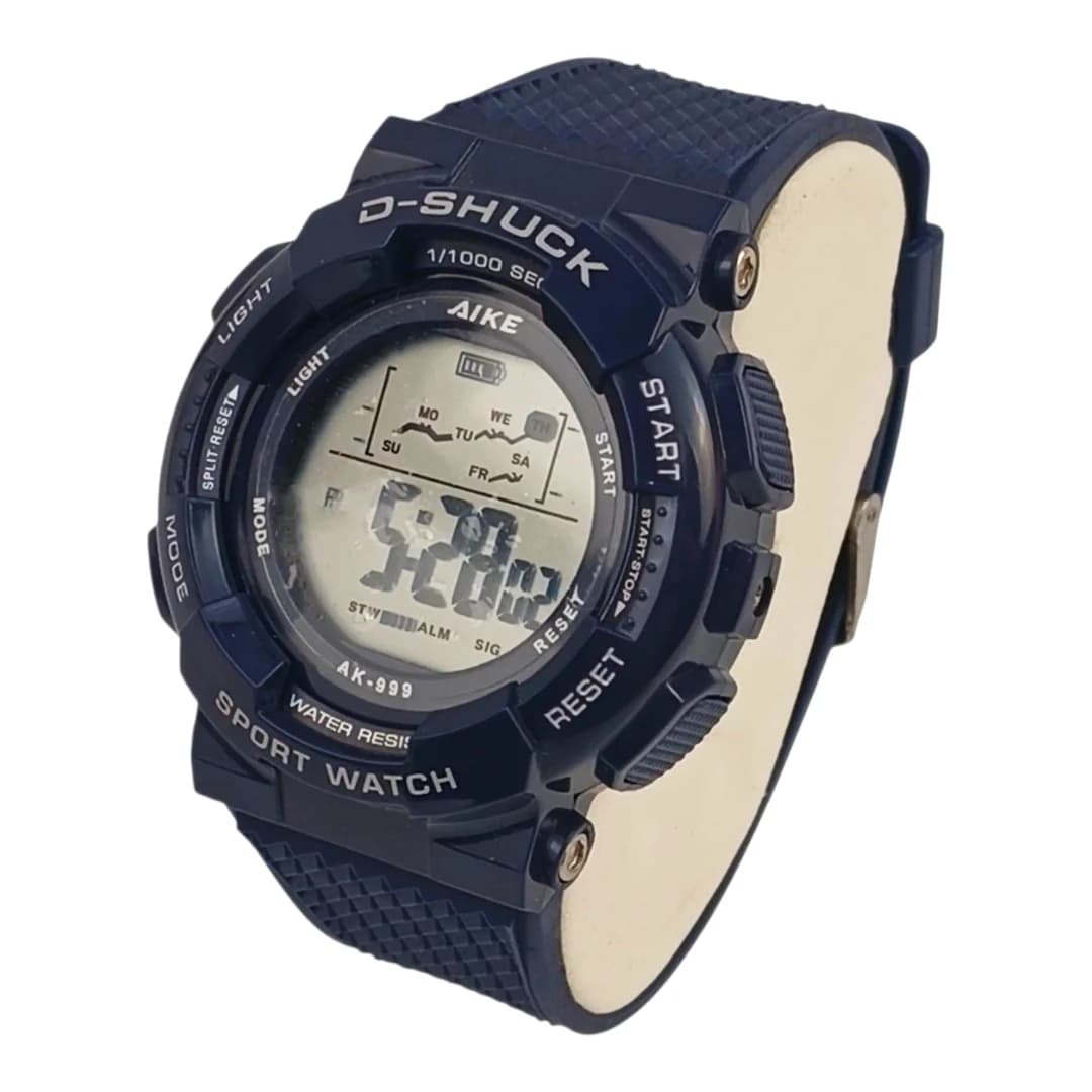ساعت مچی اسپرت آیک | AIKE طرح G-SHOCK دیجیتالی مدل AK-999 رنگ سرمه ای به همراه جعبه و پاکت اورجینال — تصویر ۳