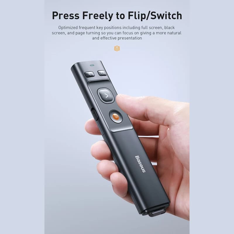 پرزنتر بی سیم بیسوس مدل Baseus Dot wireless laser pointer ACFYB-B0G — تصویر ۳