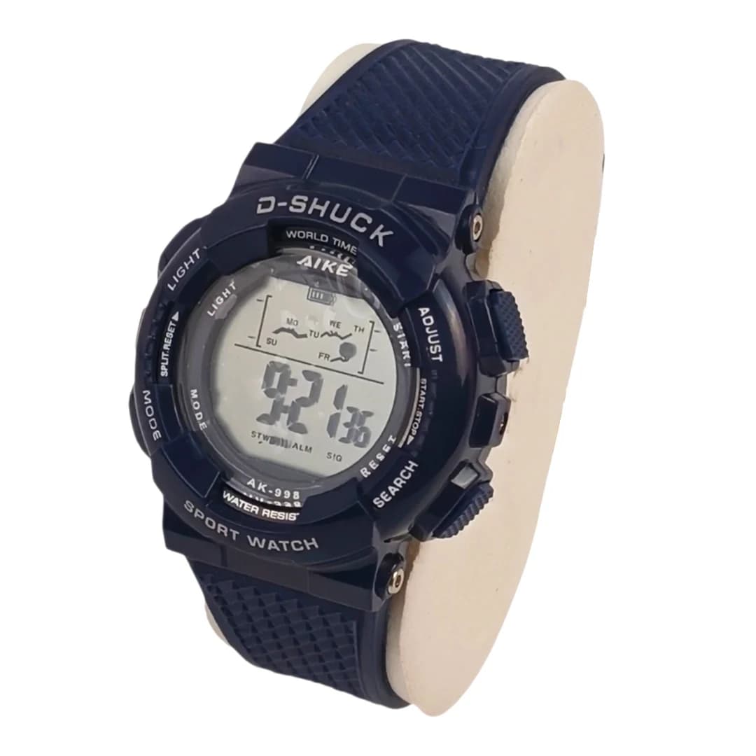 ساعت مچی اسپرت آیک | AIKE طرح G-SHOCK دیجیتالی مدل AK-998 رنگ سرمهای به همراه جعبه و پاکت اورجینال — تصویر ۳