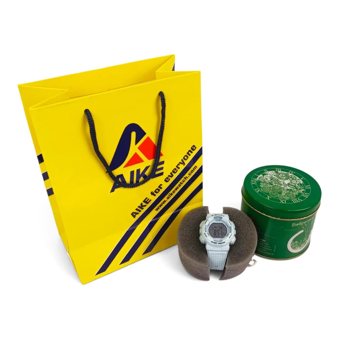 ساعت مچی اسپرت آیک | AIKE طرح G-SHOCK دیجیتالی مدل AK-998 رنگ آبی روشن به همراه جعبه و پاکت اورجینال — تصویر ۶