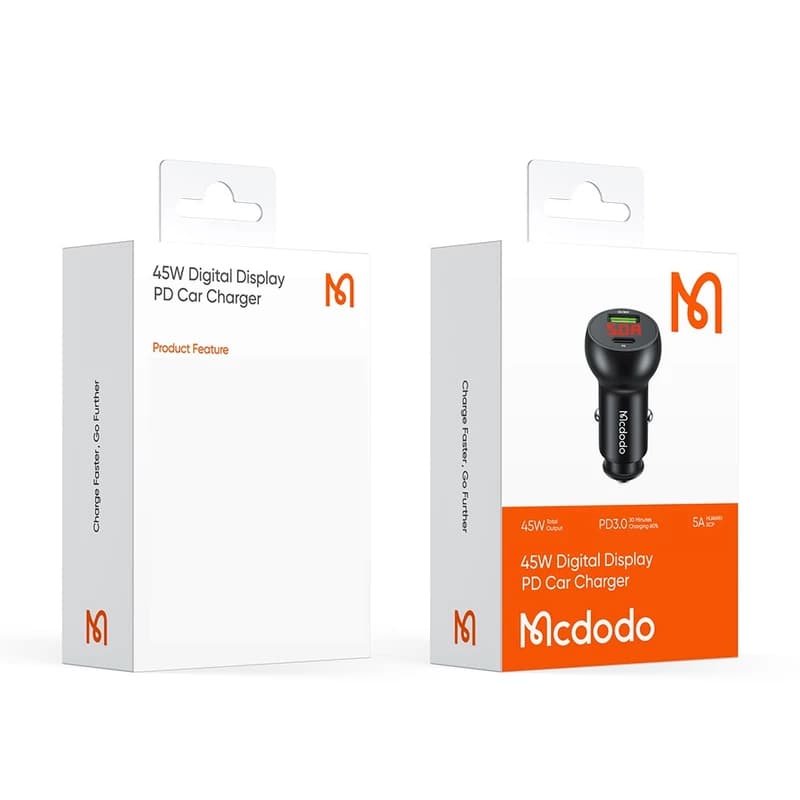 شارژر فندکی فست‌شارژ 45 وات مک دودو MCDODO CC-7030 — تصویر ۲