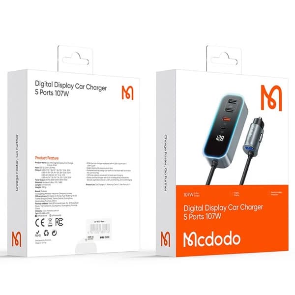 شارژر فندکی 107 وات مک دودو مدل MCDODO CC-1900 — تصویر ۲