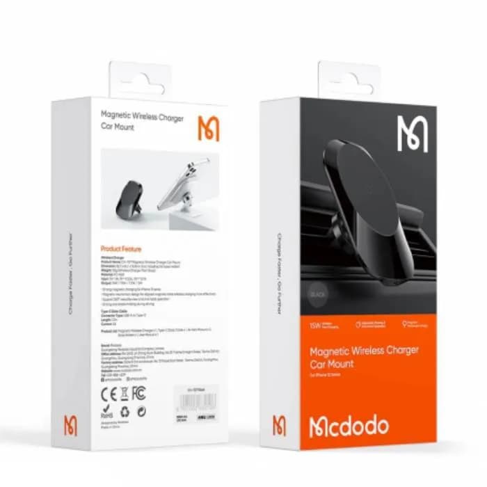 پایه نگهدارنده موبایل مگنتی و شارژر وایرلس خودرو مک‌دودو MCDODO CH-707 15W Magnetic Wireless Charger Car Mount — تصویر ۵