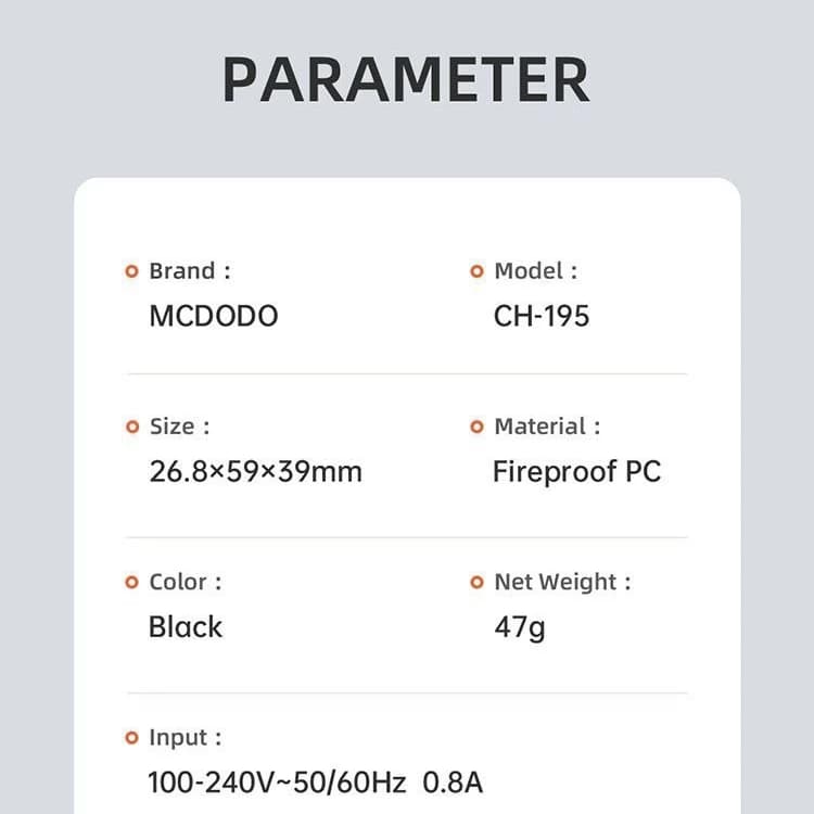 شارژر دیواری 20 وات با کابل لایتنینگ مک دودو MCDODO CH-1952 — تصویر ۶