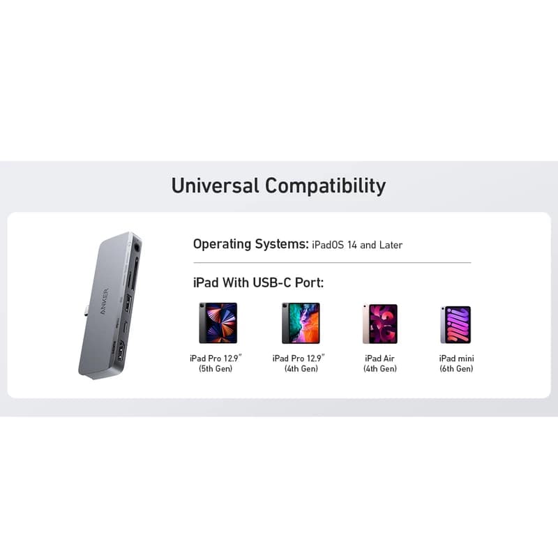 هاب 6 پورت انکر مدل Anker 541 USB-C Hub A8363HA1 — تصویر ۷