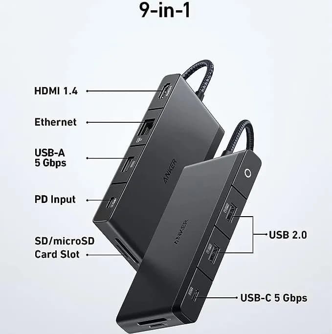 هاب 9 پورت انکر مدل Anker 552 USB-C Hub (9-in-1, 4K HDMI) A8373H11 — تصویر ۴