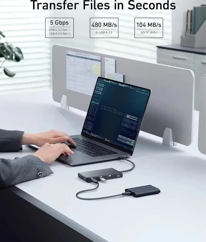 هاب 9 پورت انکر مدل Anker 552 USB-C Hub (9-in-1, 4K HDMI) A8373H11 — تصویر ۶