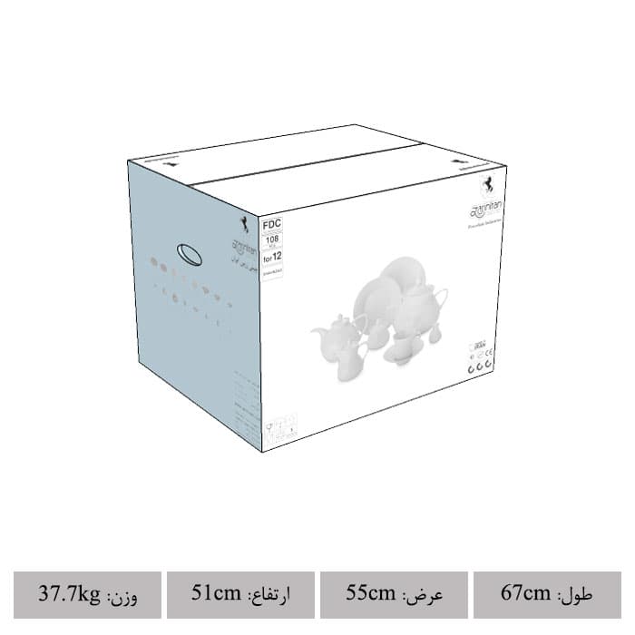 غذاخوری چینی زرین 108پارچه 12 نفره شهرزاد پرنسس درجه یک — تصویر ۷