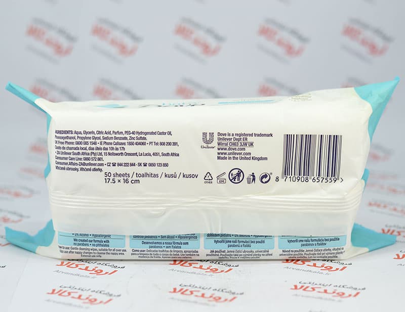 دستمال مرطوب کودک داو Dove مدل sensitive moisture — تصویر ۷