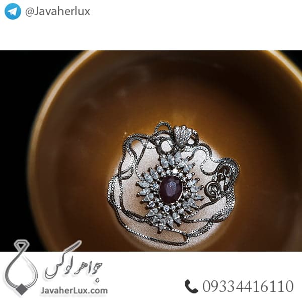 گردنبند نقره یاقوت سرخ _ کد : 100414 — تصویر ۳