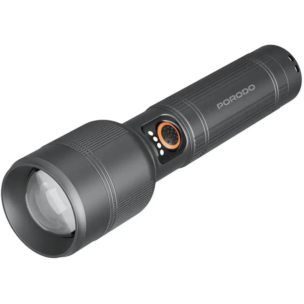 چراغ‌قوه شارژی پرودو مدل Lumalite 2600 ا Porodo Lifestyle Lumalite 2600 Rechargeable Flashlight