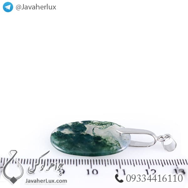 گردنبند عقیق خزه ای _ کد : 400233 — تصویر ۲