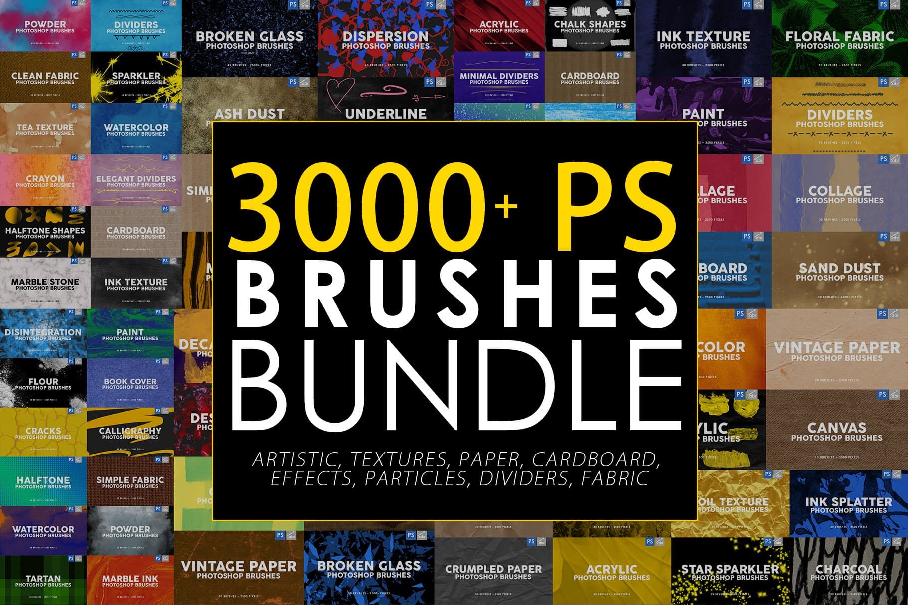مجموعه 3000 براش فتوشاپ Photoshop Stamp Brushes