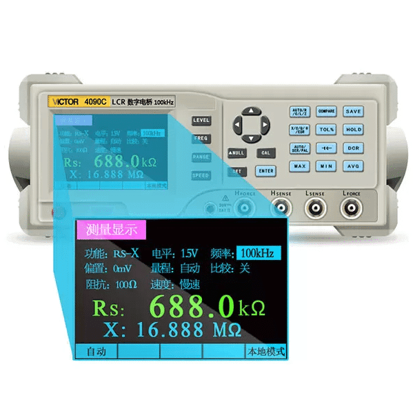 ال سی آر متر رومیزی ویکتور مدل VICTOR 4090C فرکانس 100 کیلوهرتز — تصویر ۳