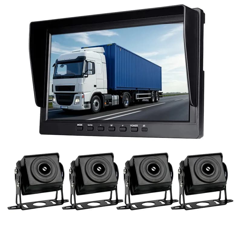 دوربین ثبت وقایع و 360 درجه کامیون و اتوبوس 4 دوربین AHD با مانیتور 10 اینچ