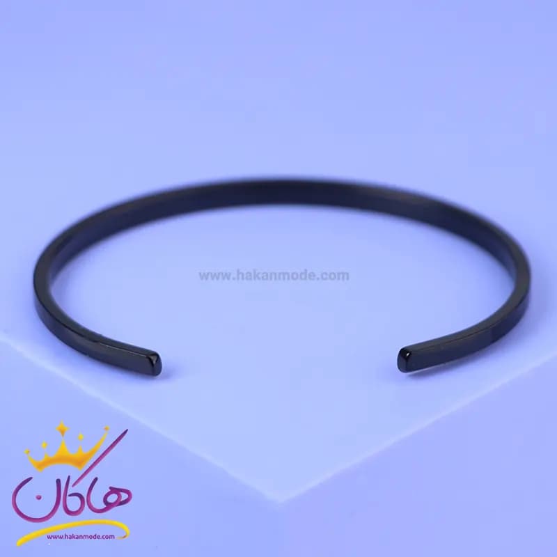 دستبند زنانه بنگل مشکی ساده 1072 — تصویر ۲