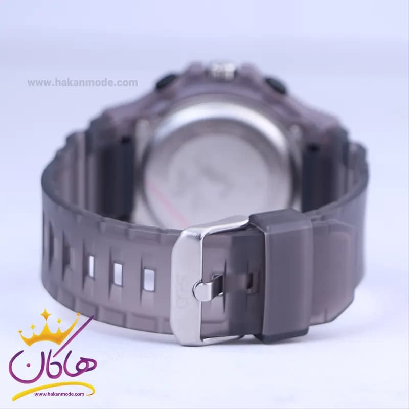 ساعت مچی کرست پرو مردانه بند رابر طوسی دو زمانه crest 9508/3 — تصویر ۲