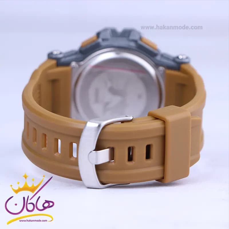 ساعت مچی کرست پرو مردانه بند رابر قهوه ای دیجیتالی crest 9506/2 — تصویر ۲