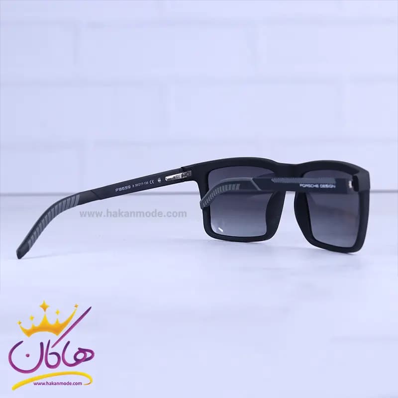 عینک آفتابی مردانه پورشه مشکی مات p 8659/4 مربعی — تصویر ۴