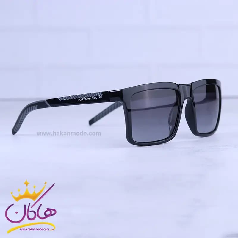 عینک آفتابی مردانه پورشه مشکی p 8659/3 مربعی — تصویر ۴