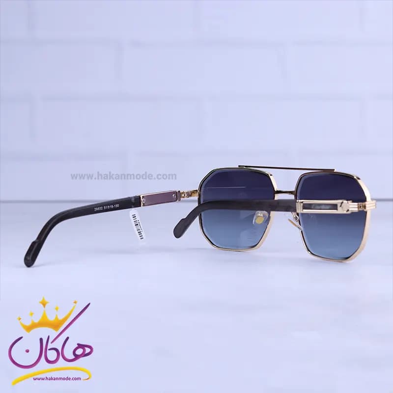 عینک آفتابی مردانه کارتیر فلزی طلایی شیشه مشکی 2A932/1 — تصویر ۴