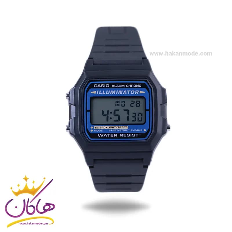 ساعت مچی کاسیو زنانه بند رابر مشکی دیجیتالی F-105W-1ADF