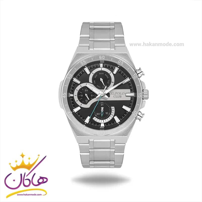 ساعت مچی جی جی پولو مردانه فلزی نقره ای مشکی JPC.S04239A/5 — تصویر ۶