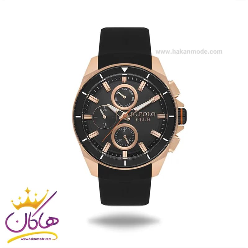 ساعت مچی جی جی پولو مردانه بند رابر مشکی JPC.S04238R3