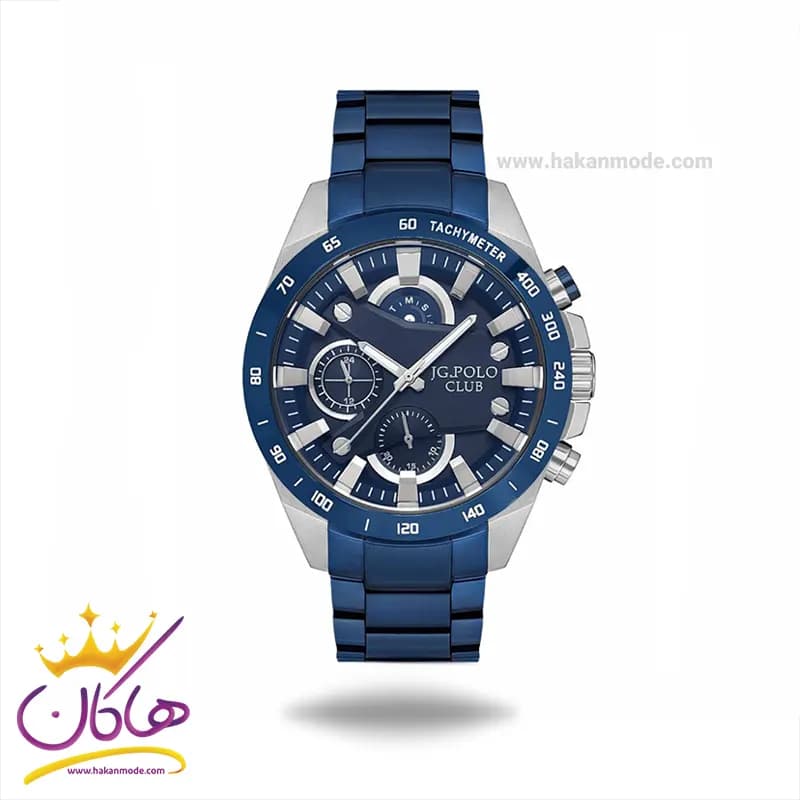 ساعت مچی جی جی پولو مردانه فلزی سرمه ای تاچیمتر JPC.1023L.11712/3