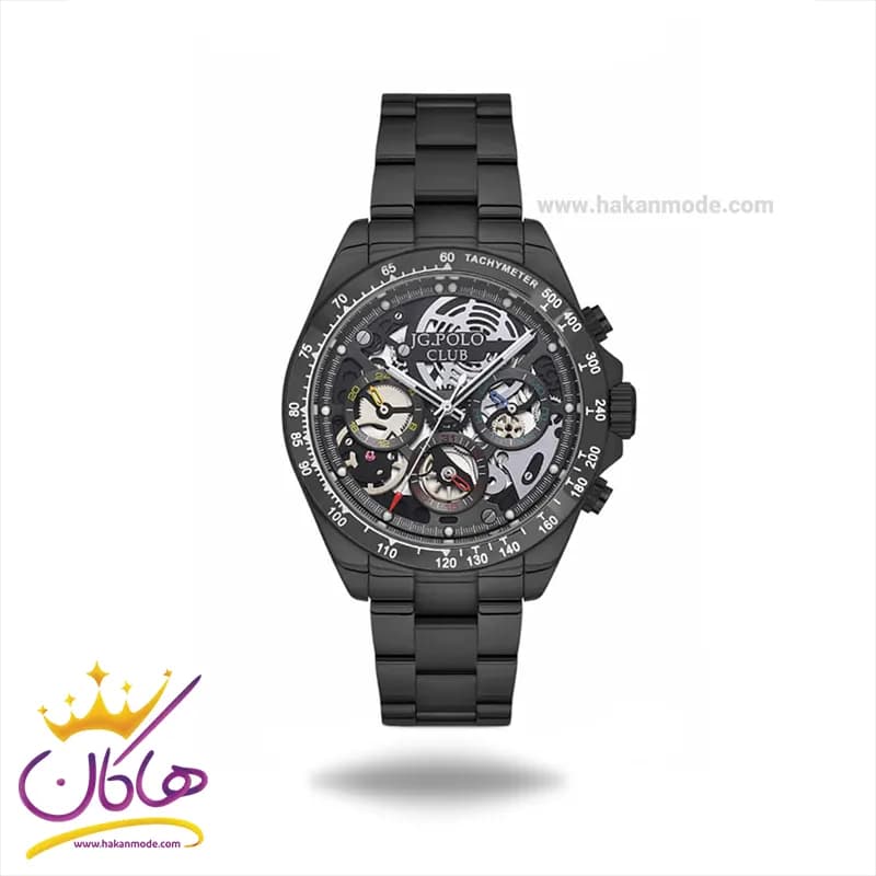 ساعت مچی جی جی پولو مردانه فلزی اتوماتیک نقره ای صفحه اسکلتون JPC.0424S02891D/5 — تصویر ۵