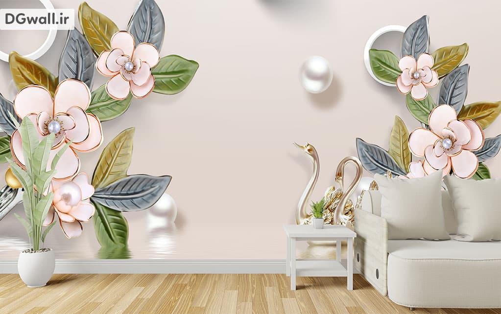 پوستر دیواری سه بعدی دریاچه گل FL0118