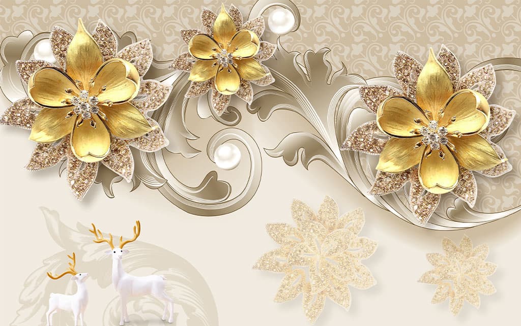 پوستر دیواری سه بعدی گوزن سفید FL0261 — تصویر ۲