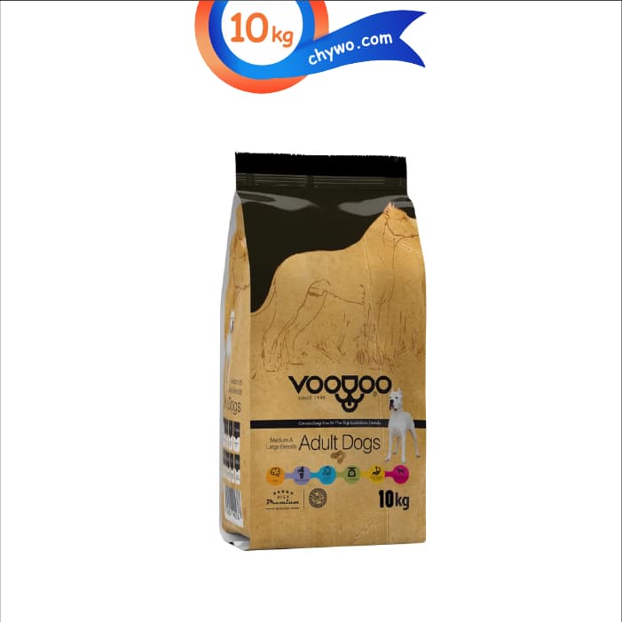 غذای خشک سگ بالغ نژاد متوسط و بزرگ طعم مرغ و ماهی و برنج وودو وزن 10 کیلوگرم VooDoo