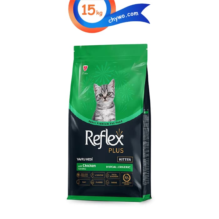 غذای خشک بچه گربه رفلکس پلاس کیتن طعم مرغ وزن 15 کیلوگرم Reflex kitten