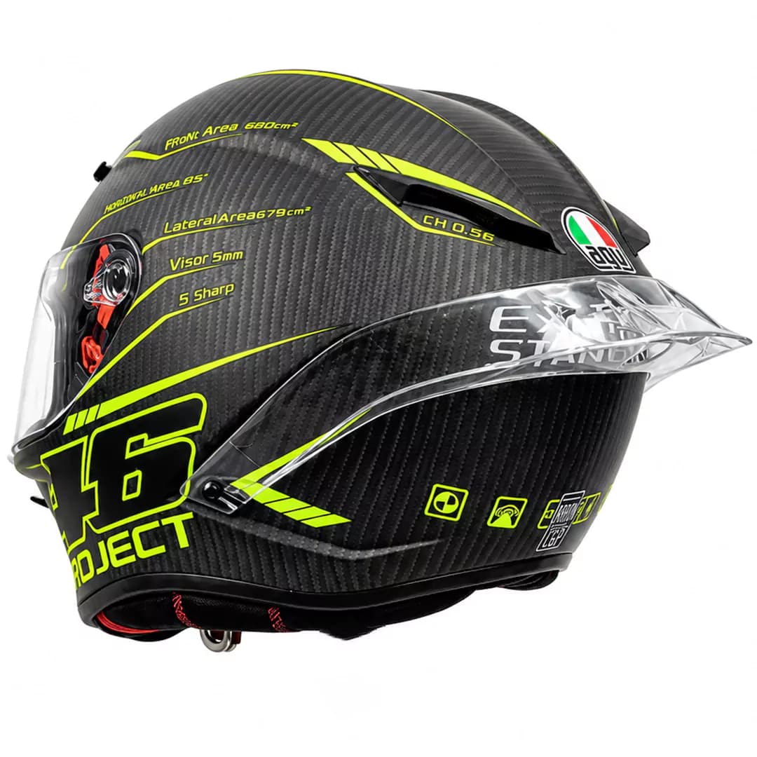 کلاه کاسکت فک ثابت طرح AGV مدل MATT BLACK CARBON PHOSPHORIC46 — تصویر ۳