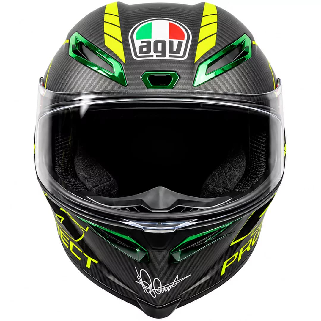 کلاه کاسکت فک ثابت طرح AGV مدل MATT BLACK CARBON PHOSPHORIC46 — تصویر ۵