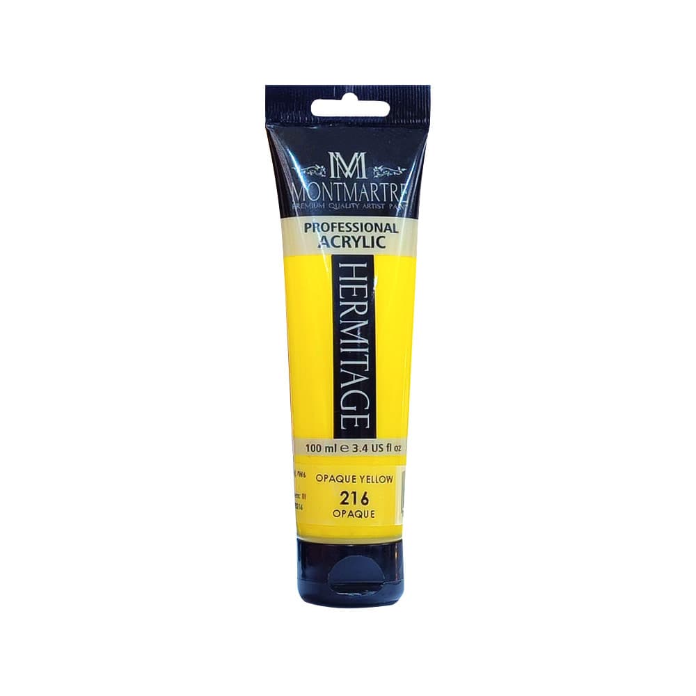رنگ اکریلیک تیوپی مونمارت 100 میل کد 216 Opaque yellow