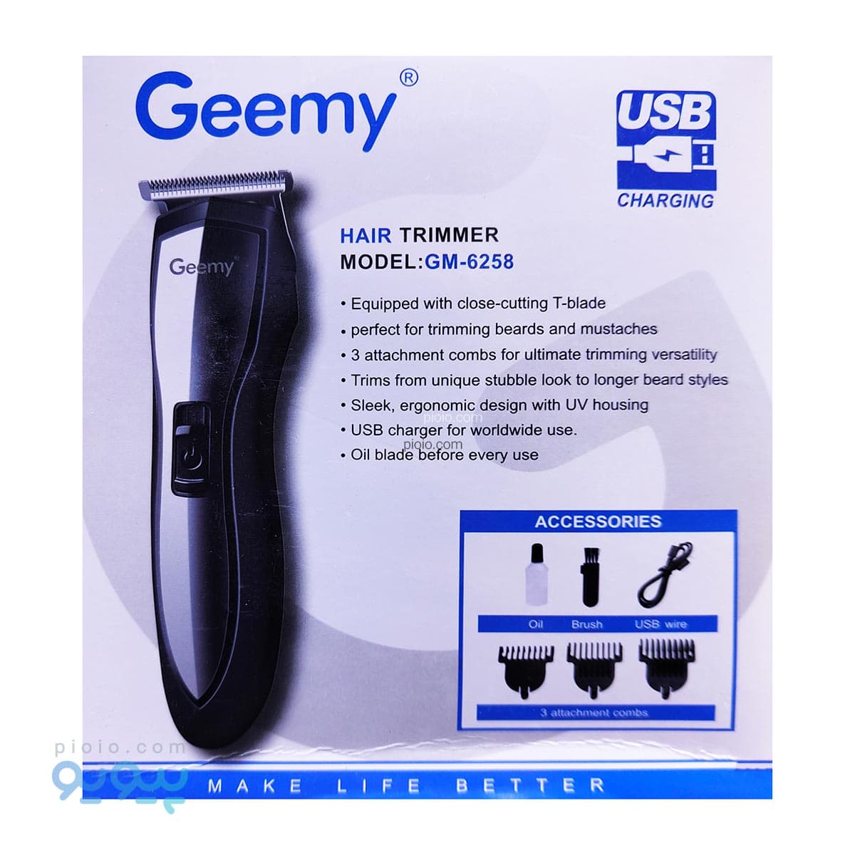 ماشین اصلاح سرو صورت GEEMY آیتم GM-6258 تک و عمده — تصویر ۲