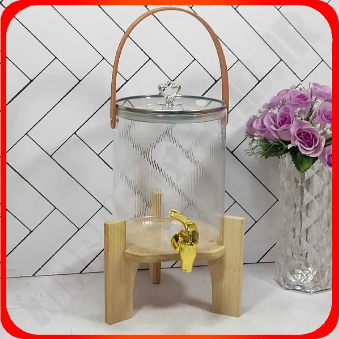 کلمن شیشه ای پایه جوبی 3.6 لیتر دسته دار زومبا