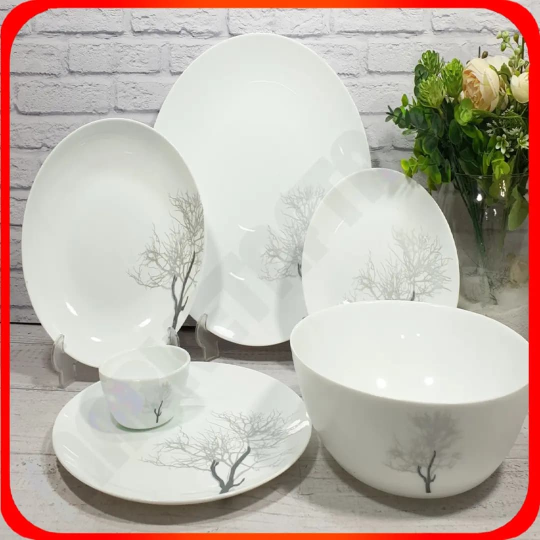 سرویس 26 پارچه گرد کلاسیک توسکا خاکستری آرکوپال دینو