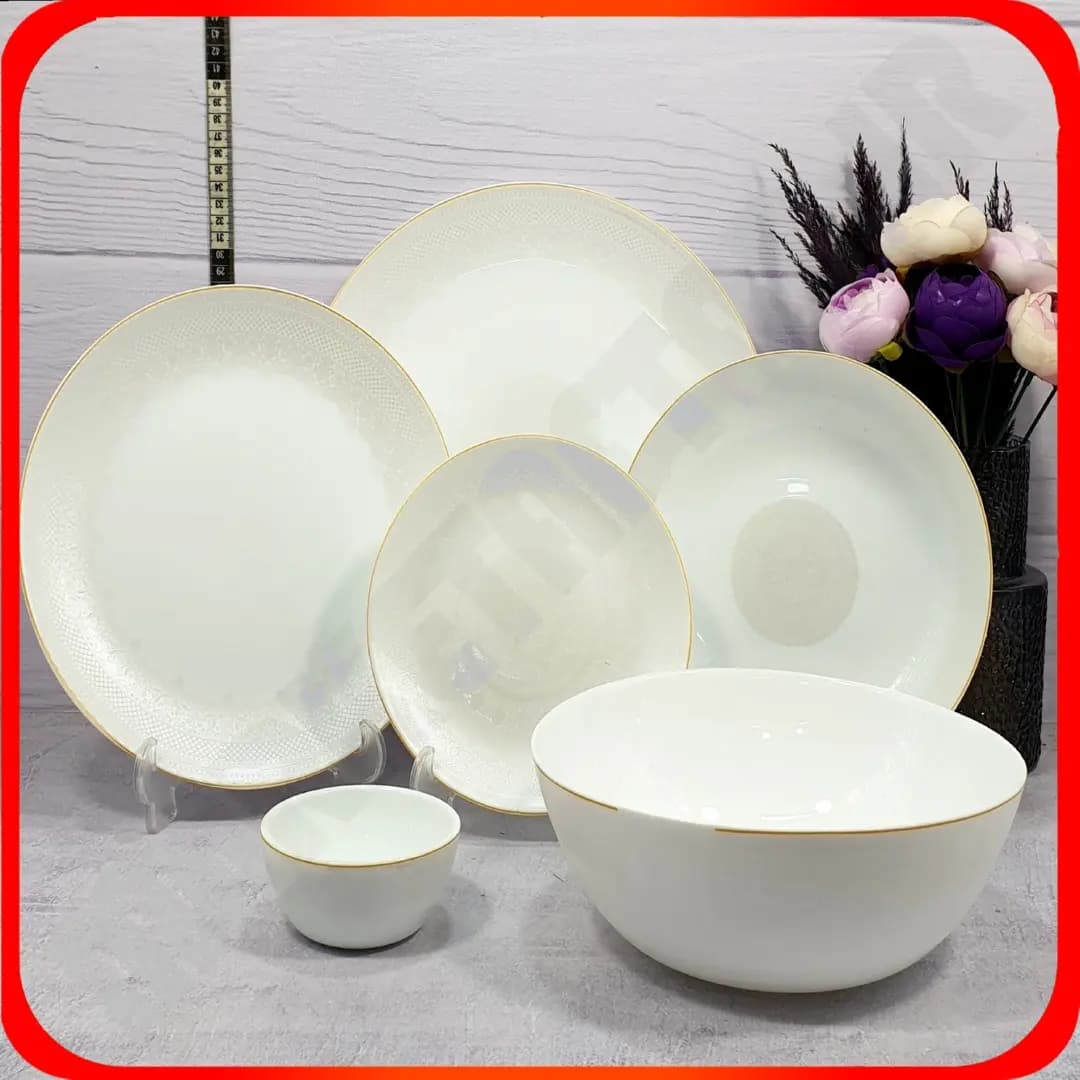 سرویس 26 پارچه گرد کلاسیک تیسا خاکستری آرکوپال دینو