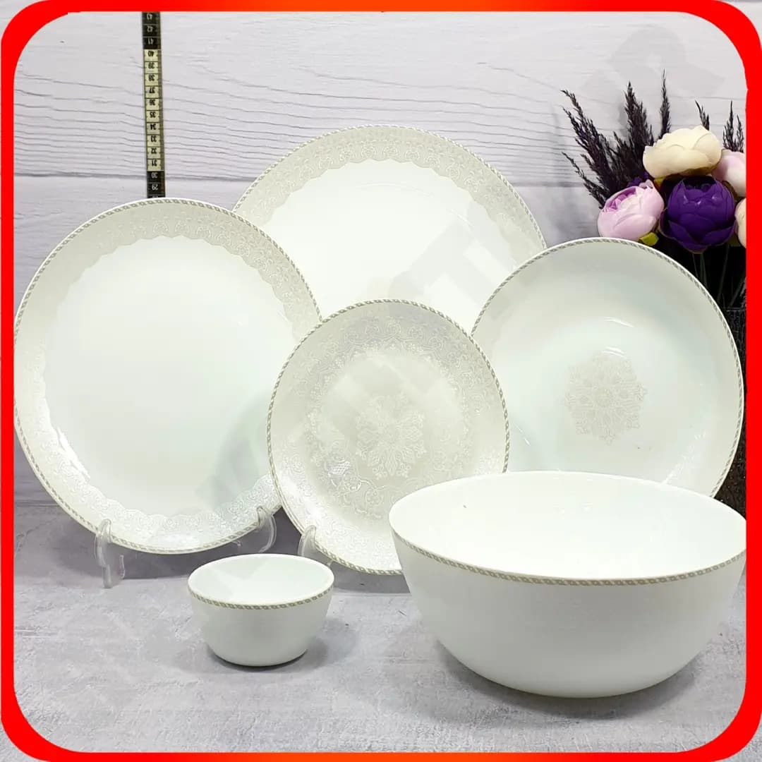 سرویس 26 پارچه گرد کلاسیک هیدیکا خاکستری آرکوپال دینو
