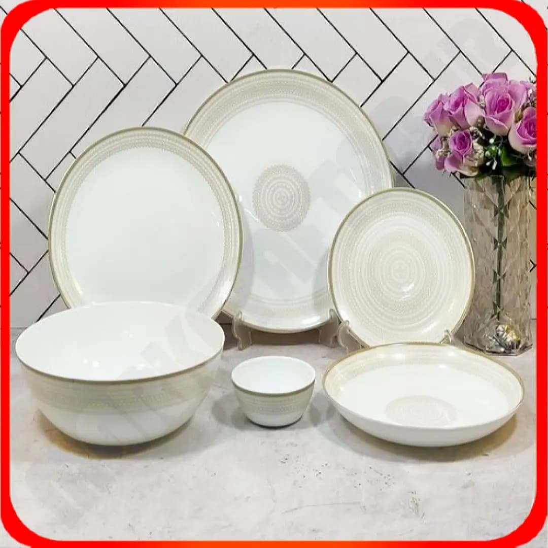 سرویس 26 پارچه گرد کلاسیک نلین کرم آرکوپال دینو