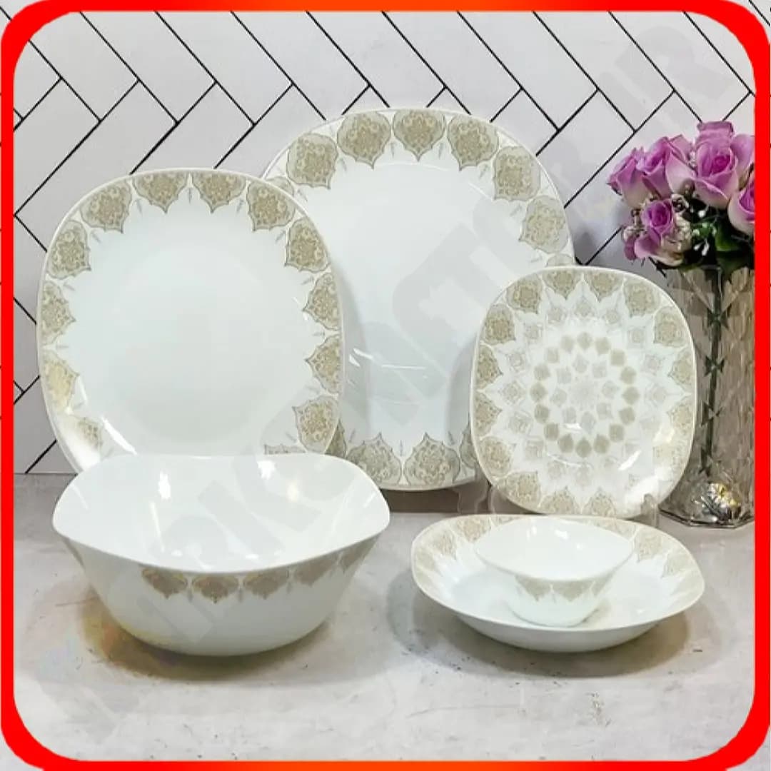 سرویس 26 پارچه چهار گوش 402 قهوه ای آرکوپال دینو