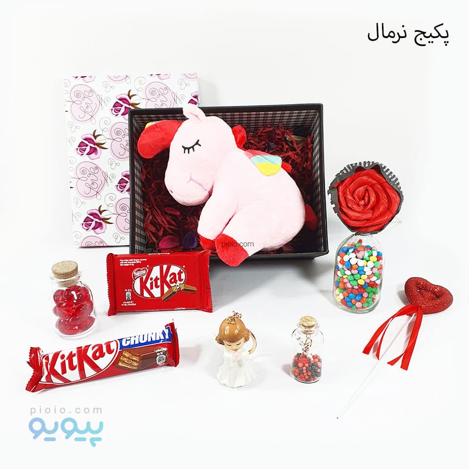 باکس کادو ولنتاین با عروسک اسب تک شاخ بالدار — تصویر ۷