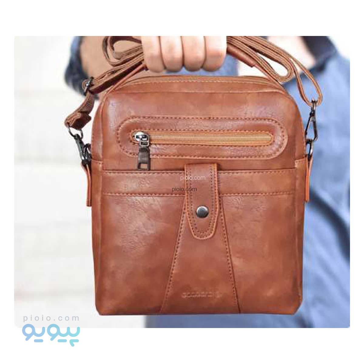کیف دوشی طرح جلو دکمه چرم مصنوعی آراز آیتم 1701 عمده و کارتنی — تصویر ۴